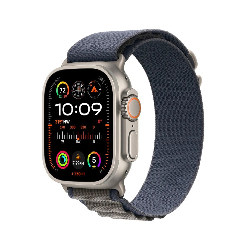 Apple Watch Ultra 2 GPS + Cellular 49mm Titanium Case w/ Blue Alpine Loop Medium - Titanium - MREP3LW/A