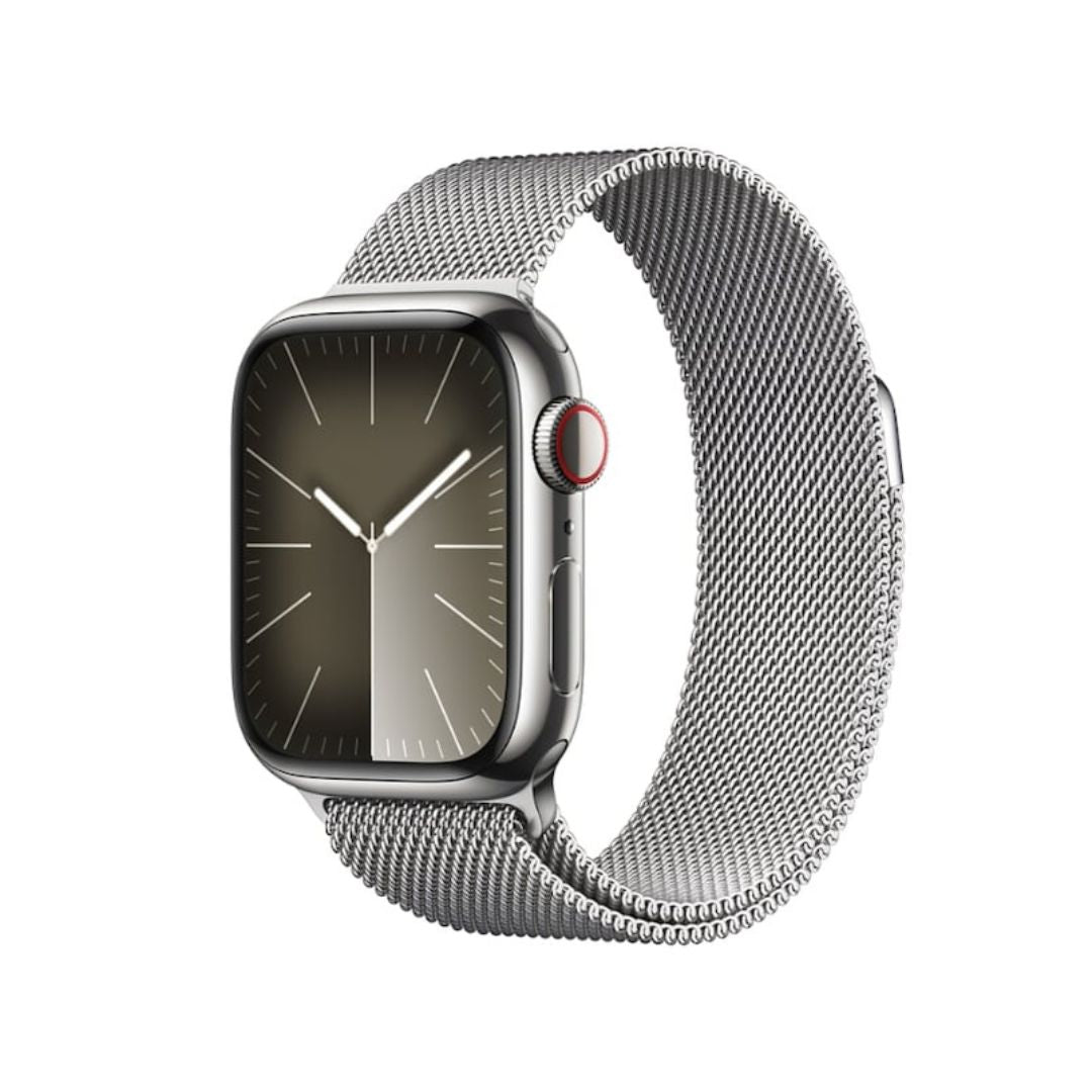 Apple Watch Series 9 (GPS + Cellular) 41mm Silver Stainless Steel Case w/ Silver Milanese Loop ? MRJ43LW/A
