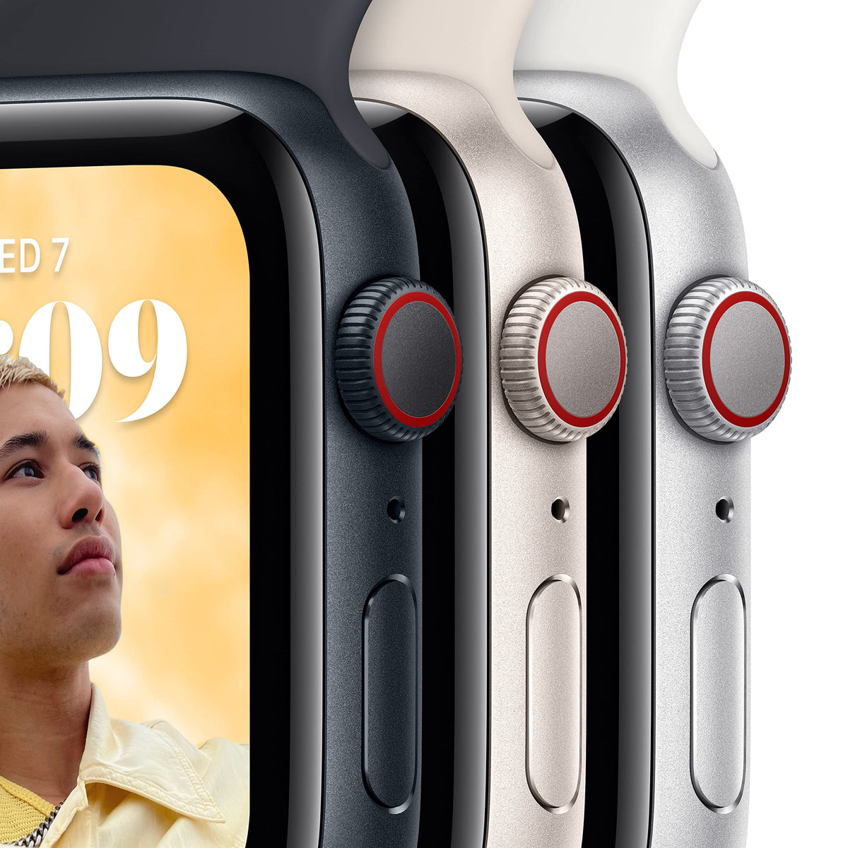 Apple Watch SE 2nd Generation (GPS) 40mm Aluminum Case with Starlight Sport Band - M/L - Starlight -