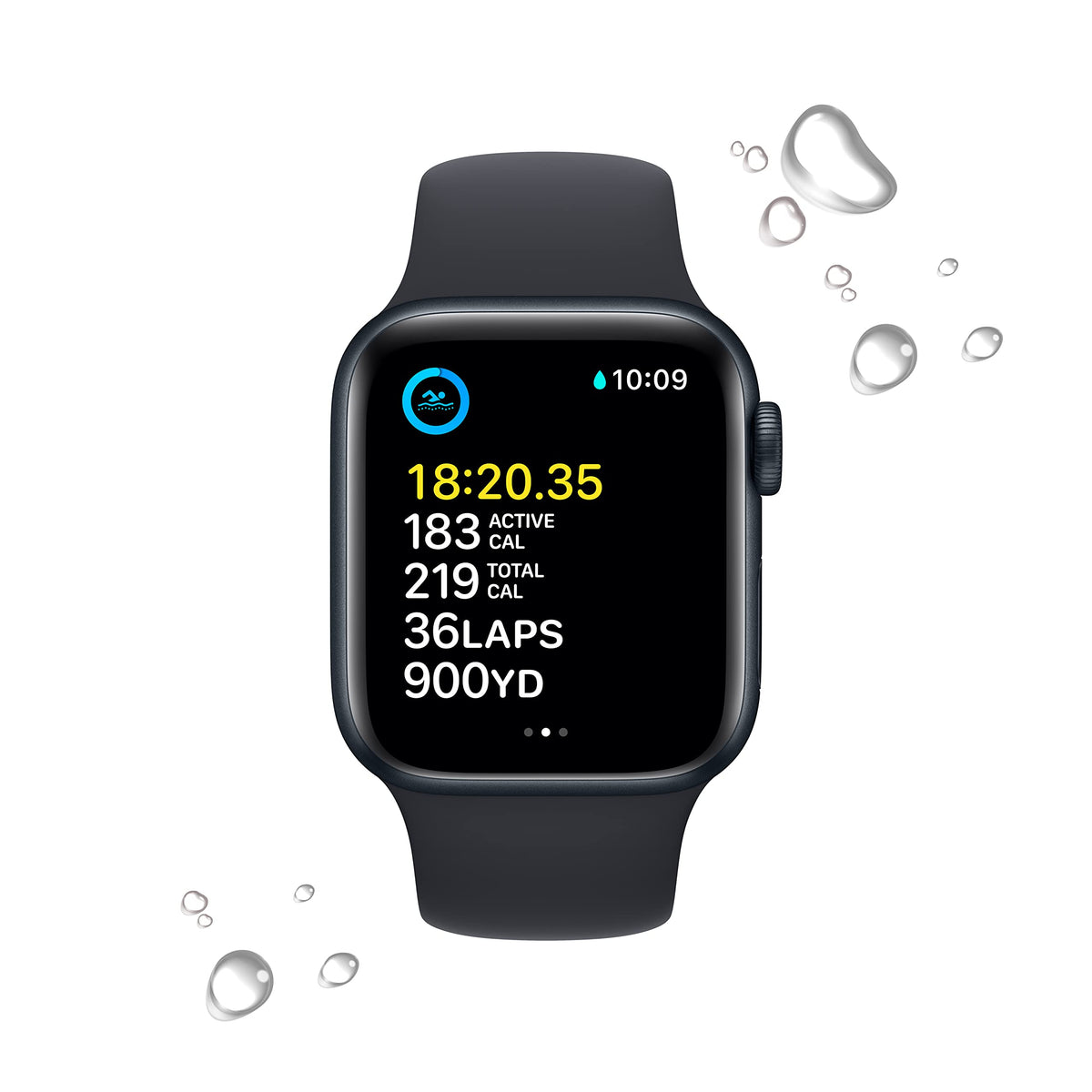 Apple Watch SE 2nd Gen (GPS) 40mm Aluminum Case w/ Midnight Sport Band (M/L) ? Midnight ? MXE93LL/A (2024)