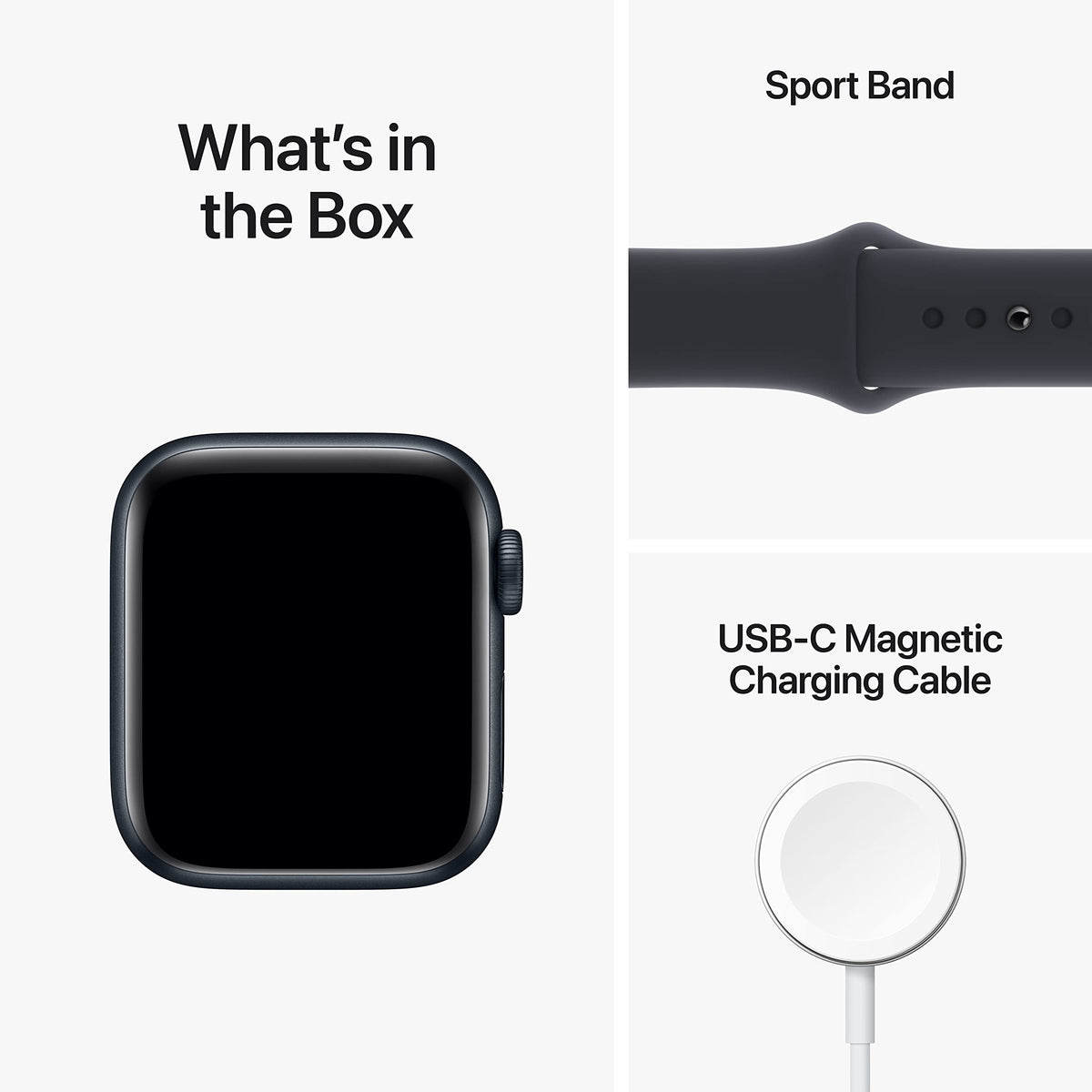 Apple Watch SE 2nd Gen (GPS) 40mm Aluminum Case w/ Midnight Sport Band (M/L) ? Midnight ? MXE93LL/A (2024)