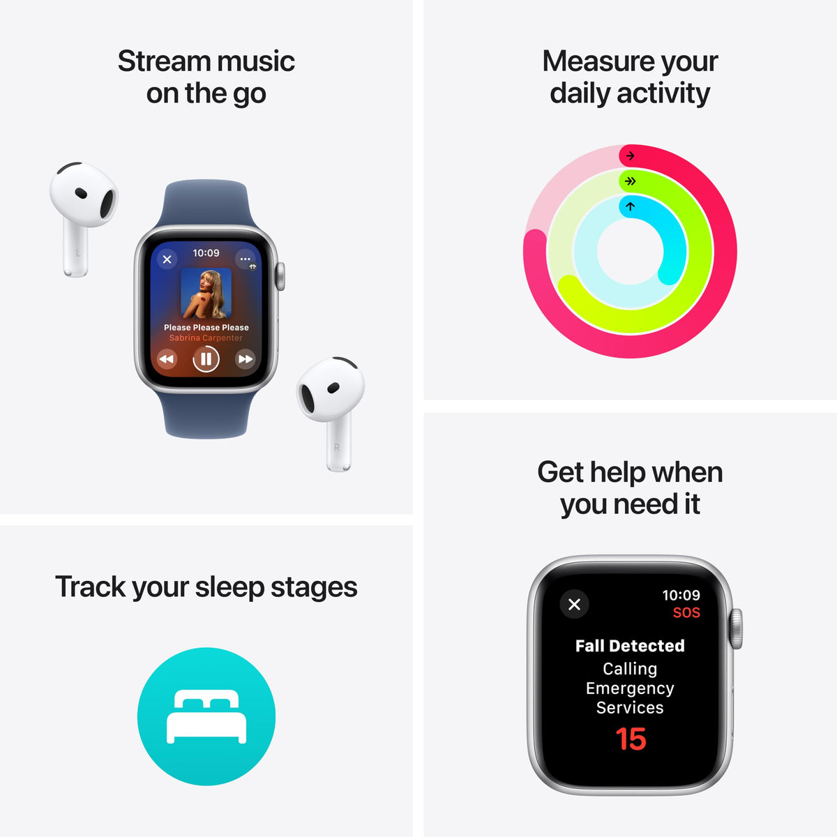 Apple Watch SE 2nd Gen (GPS) 40mm Aluminum Case with Ink Sport Loop - Midnight - (2024) - MXEA3LL/A