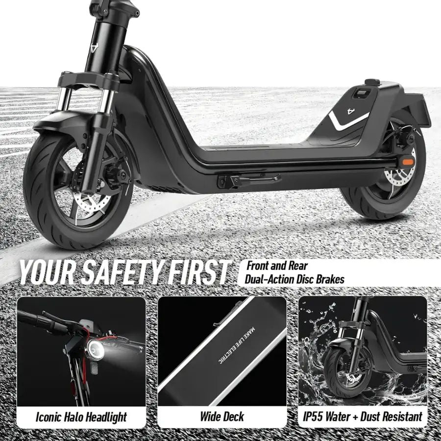 NIU - KQi 300P Foldable Electric Kick Scooter W/ 30 mi Max Range & 20 mph Max Speed - White - KSP311W1A11 - Excellent Condition