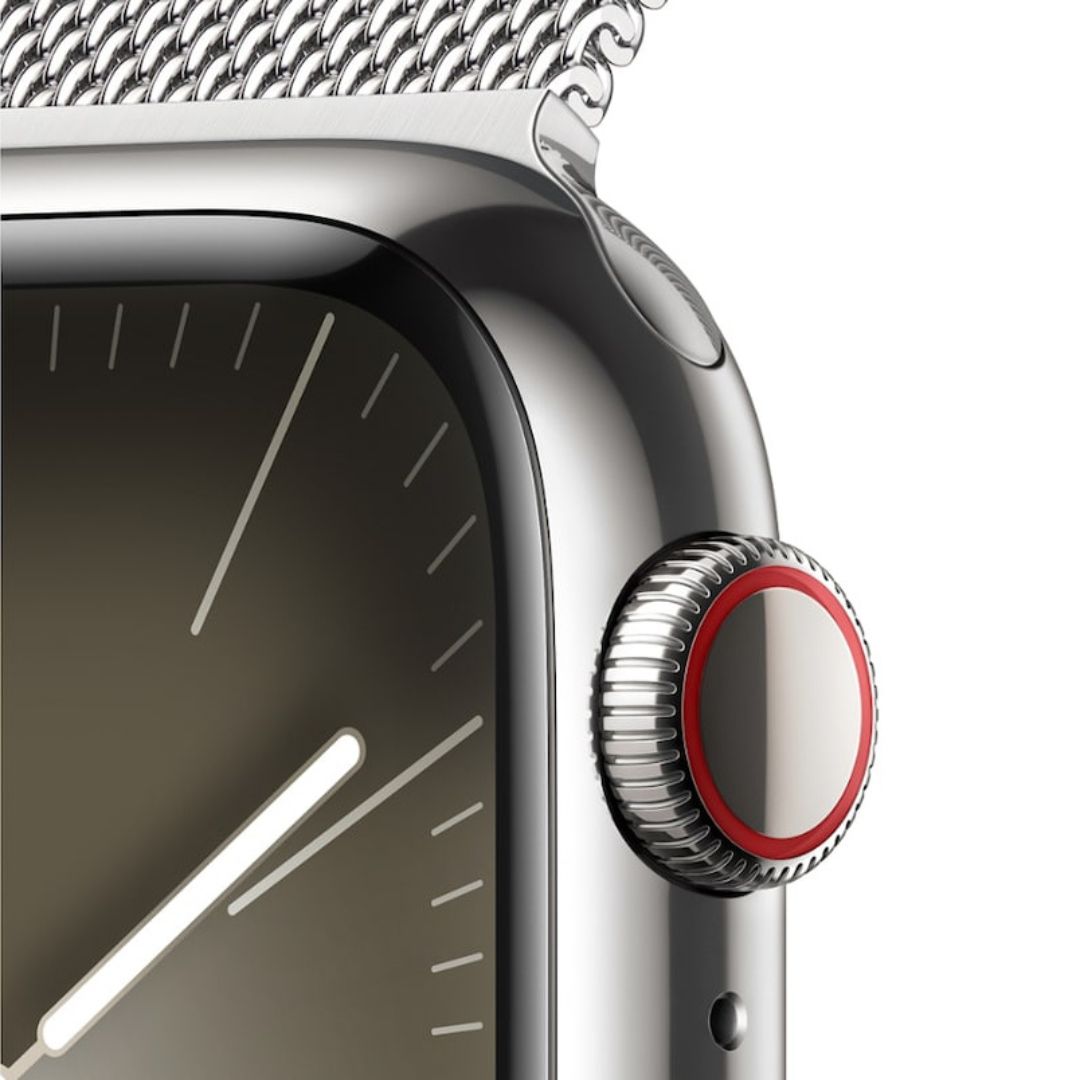 Apple Watch Series 9 (GPS + Cellular) 41mm Silver Stainless Steel Case w/ Silver Milanese Loop ? MRJ43LW/A