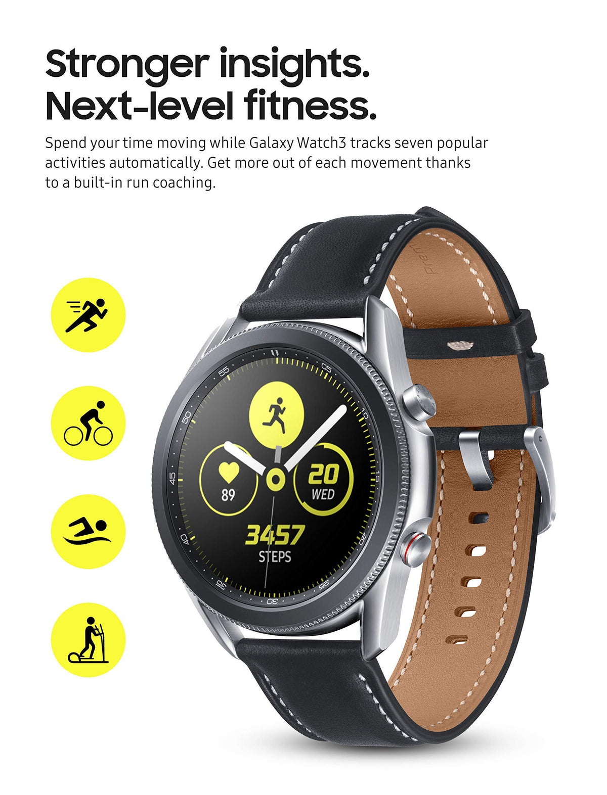 Samsung Galaxy Watch3 Smartwatch 41mm Stainless LTE - Mystic Silver - SM-R855UZSAXAR