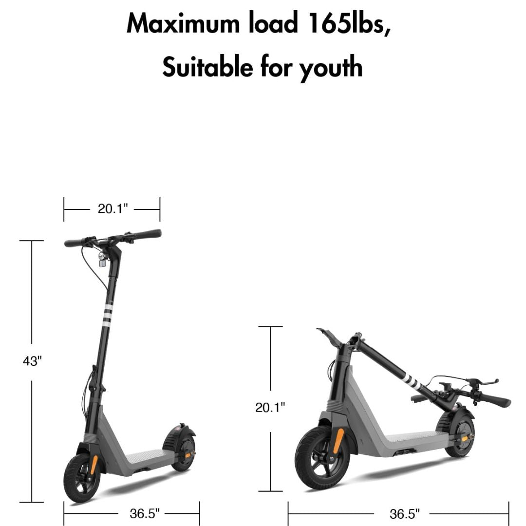 OKAI Zippy ES51 Lightweight & Foldable Electric Scooter W/10.8-Miles Max-Speed Range & 15Mph Max Speed - Gray