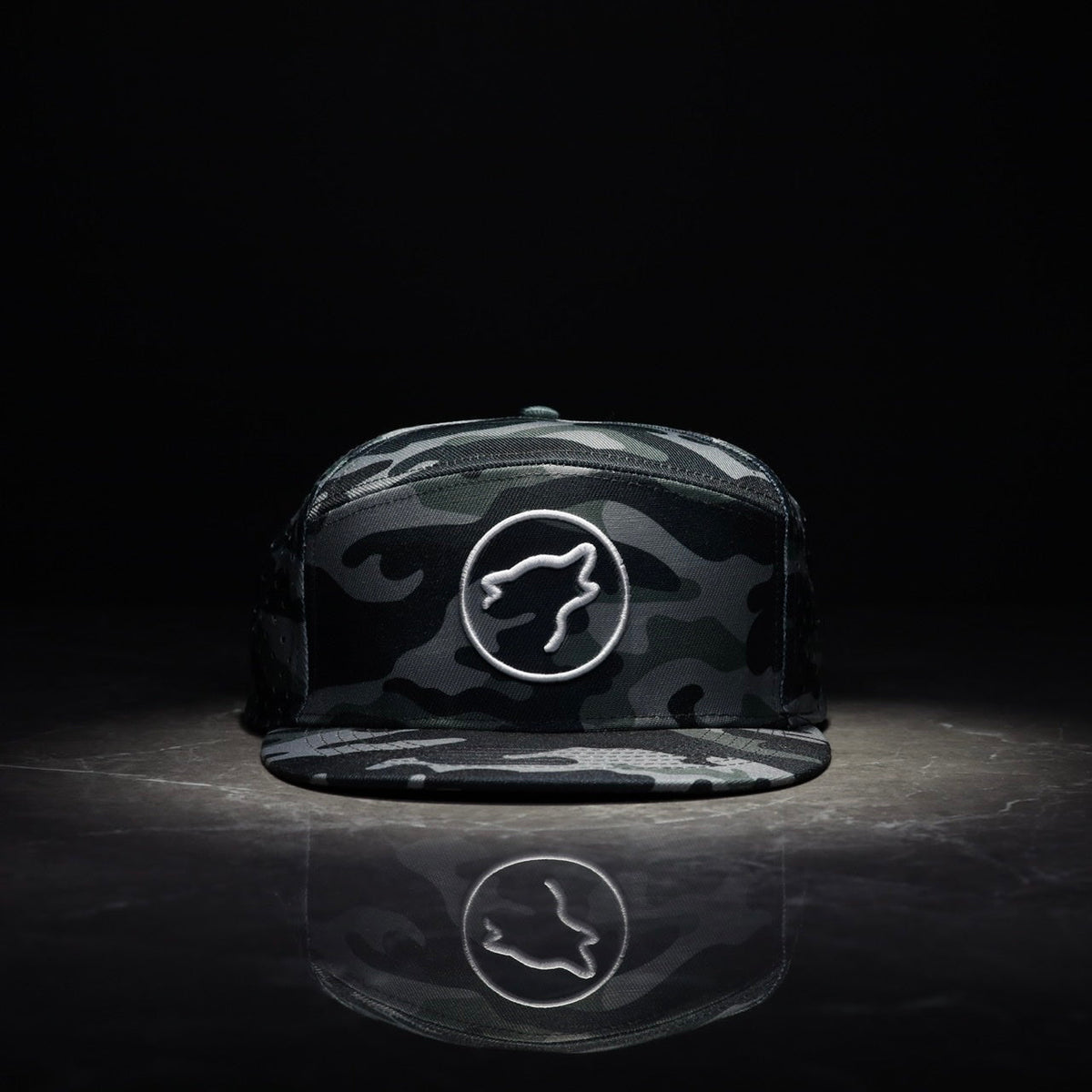 Flat Bill Snapback Hat Gunmetal Camo