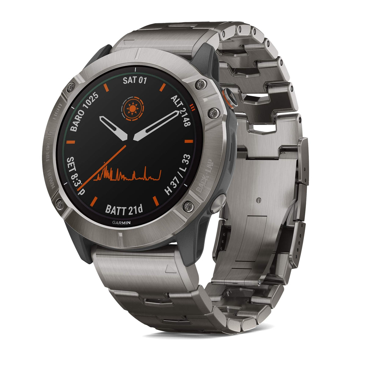 Garmin Fenix 6X Pro Solar 51mm - Titanium With Vented Titanium Bracelet - 010-02157-23