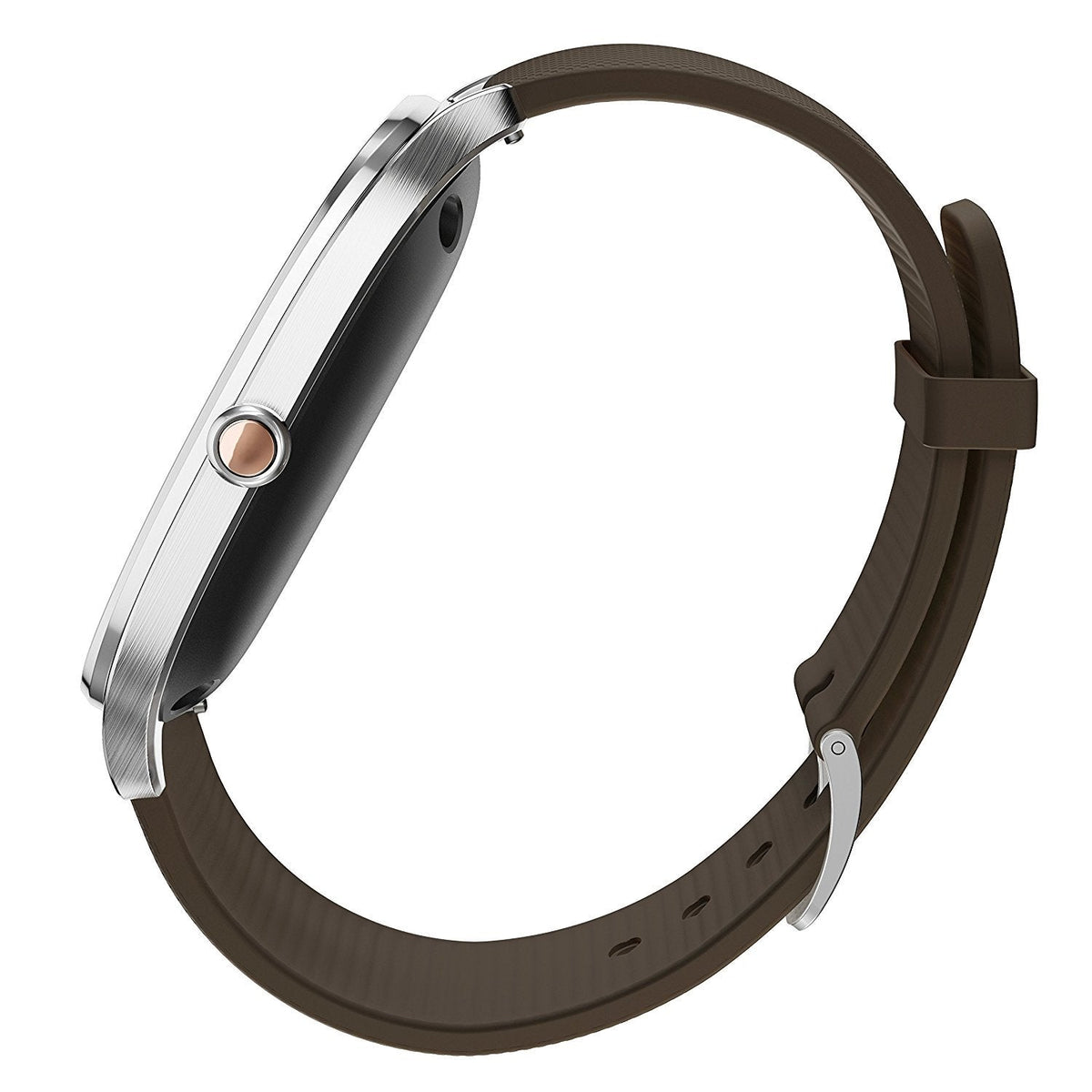 ASUS - ZenWatch 2 Smartwatch Stainless Steel plate w/ Brown band - WI501Q-1B-GB2