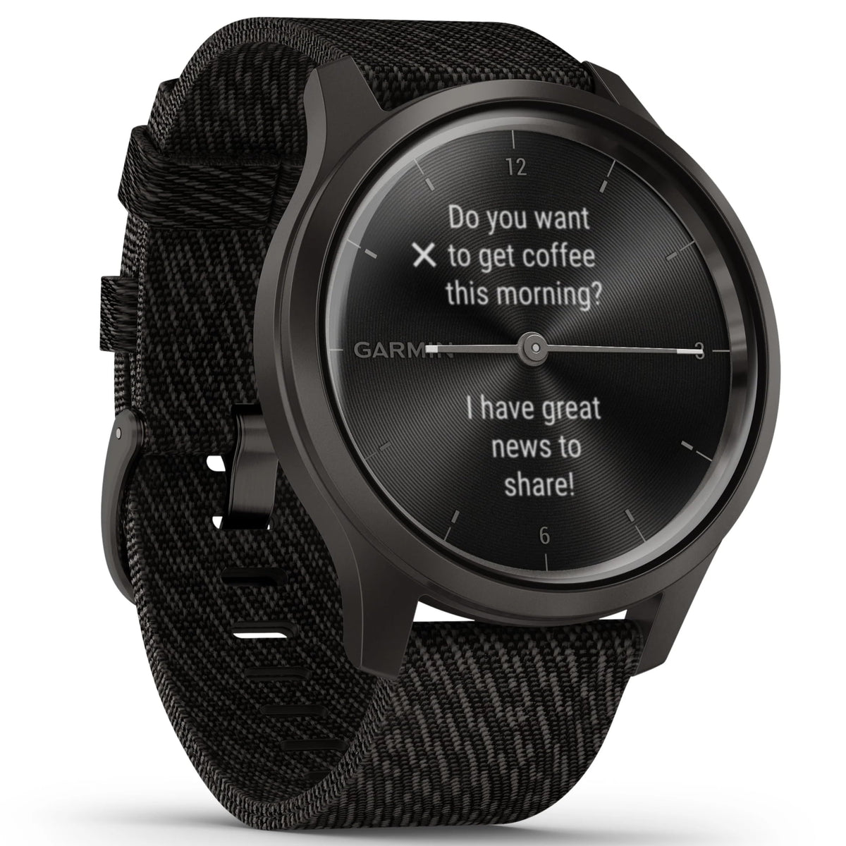 Garmin vivomove Style Hybrid Smartwatch 42mm Aluminum Graphite With Black - 010-02240-03