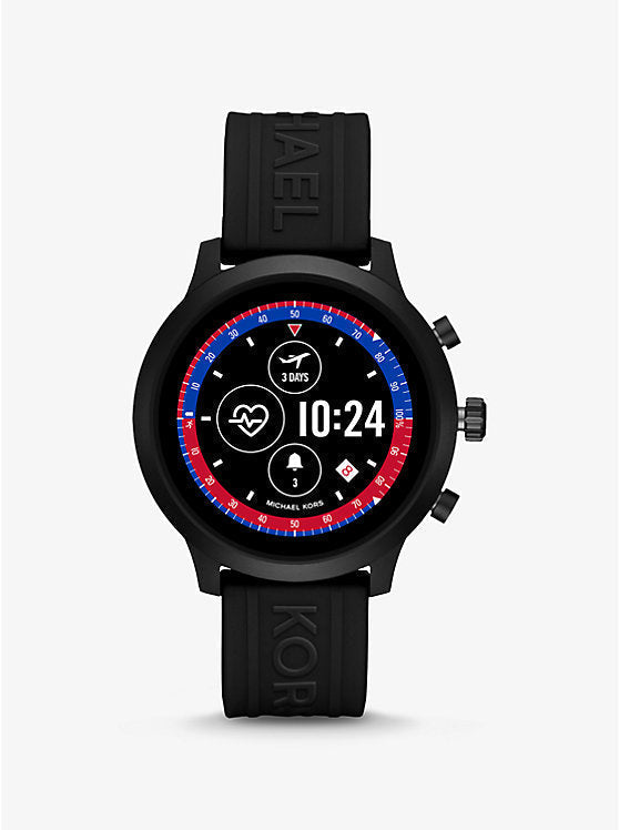 Michael Kors - Gen 4 MKGO Smartwatch 43mm Aluminum - Black With Black Silicone Band - MKT5072
