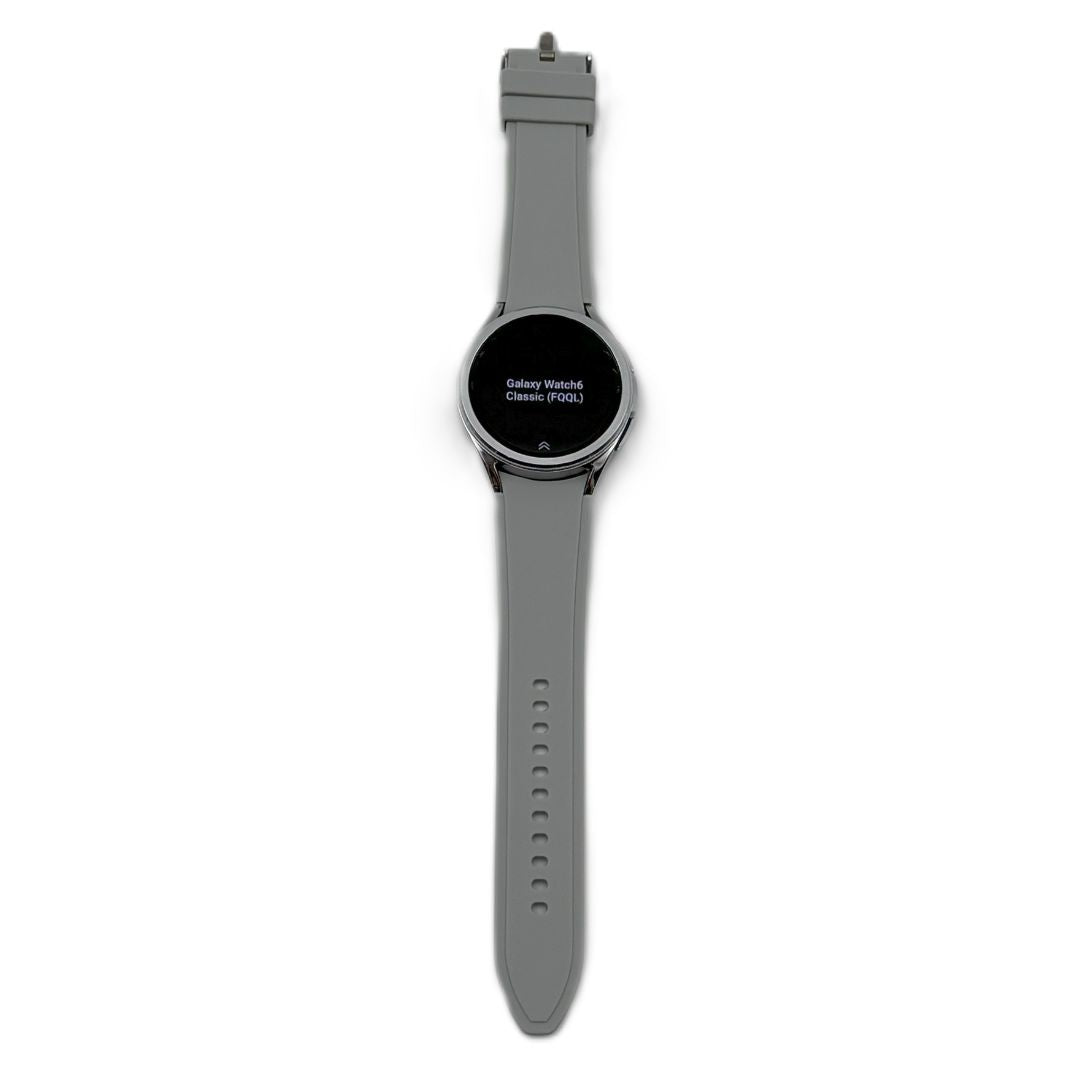 Samsung Galaxy Watch6 Classic Stainless Steel Smartwatch 43mm LTE ? SM-R955UZSAXAA ? Silver Silicone Band