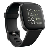 Fitbit Versa 2 - 40mm Aluminum Case - Carbon w Black Silicone Band - FB507BKBK