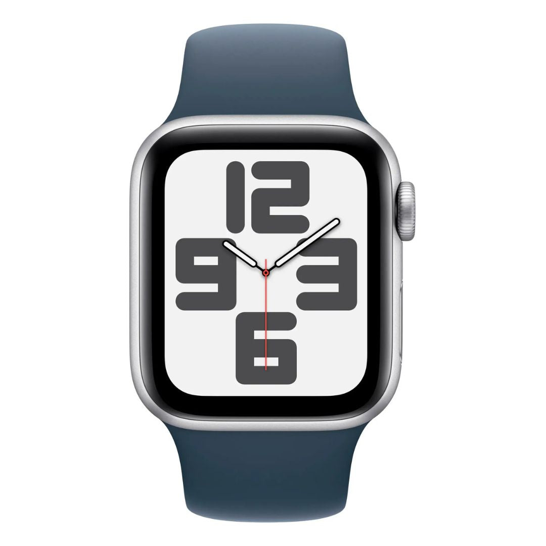 Apple Watch SE 2nd Gen (GPS+Cell) ? 40mm Silver Aluminum Case with Storm Blue Sport Band (M/L) ? MRGL3LL/A (2022)
