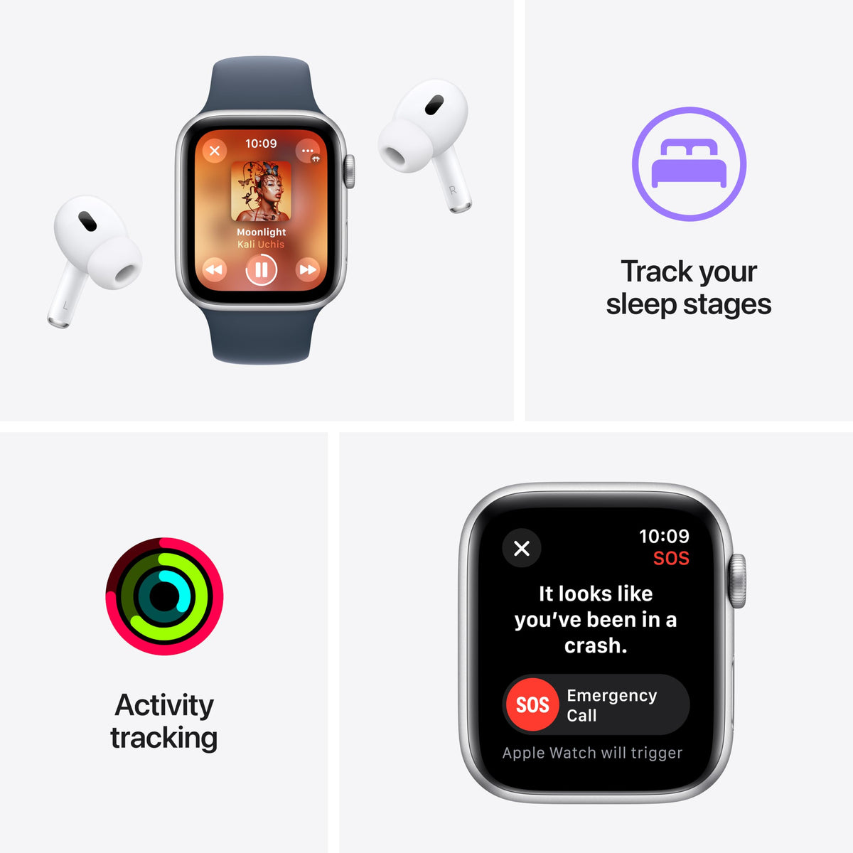 Apple Watch SE 2nd Generation (GPS + Cellular) 44mm Midnight Aluminum Case with Midnight Sport Loop