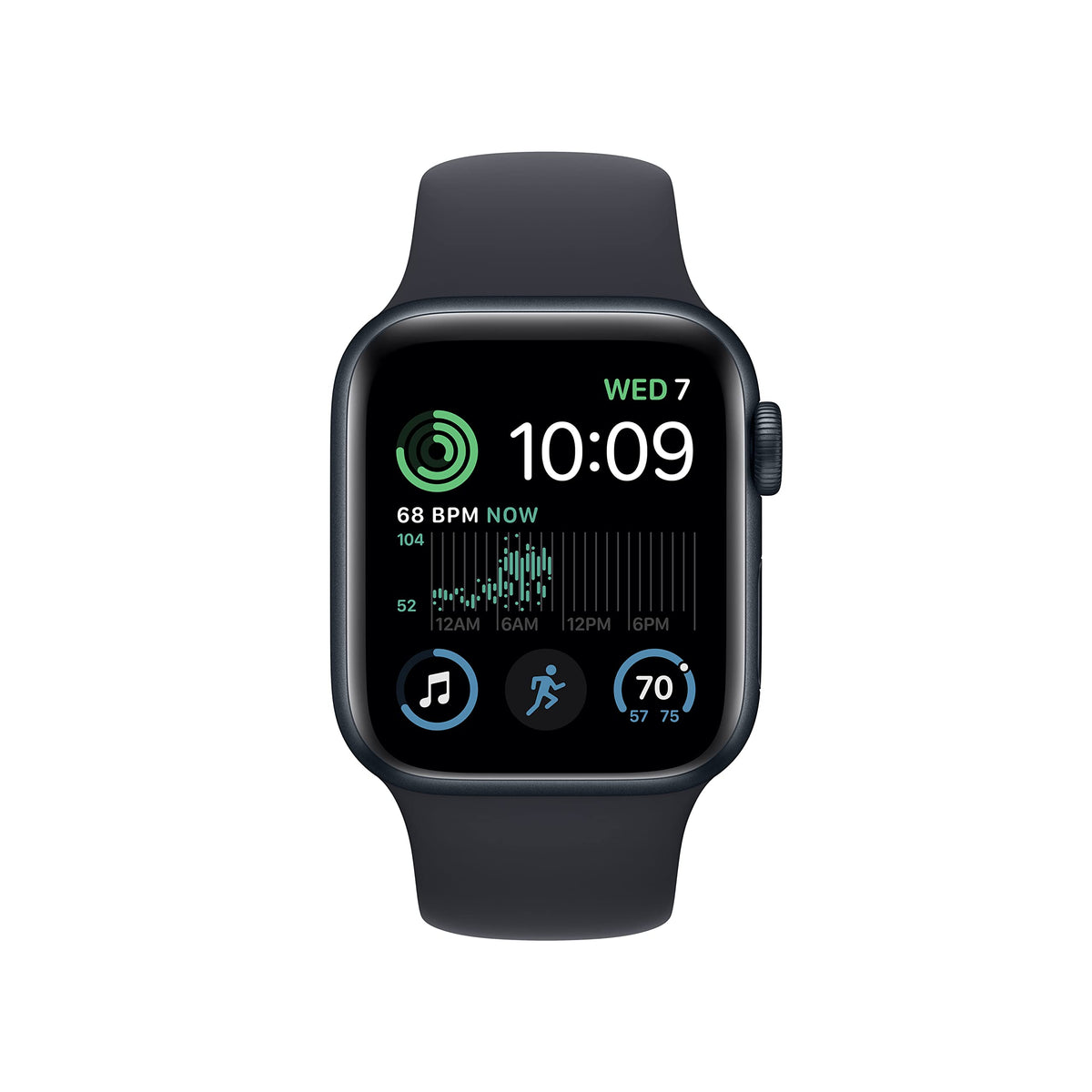 Apple Watch SE 2nd Gen (GPS) 40mm Aluminum Case w/ Midnight Sport Band (M/L) ? Midnight ? MXE93LL/A (2024)