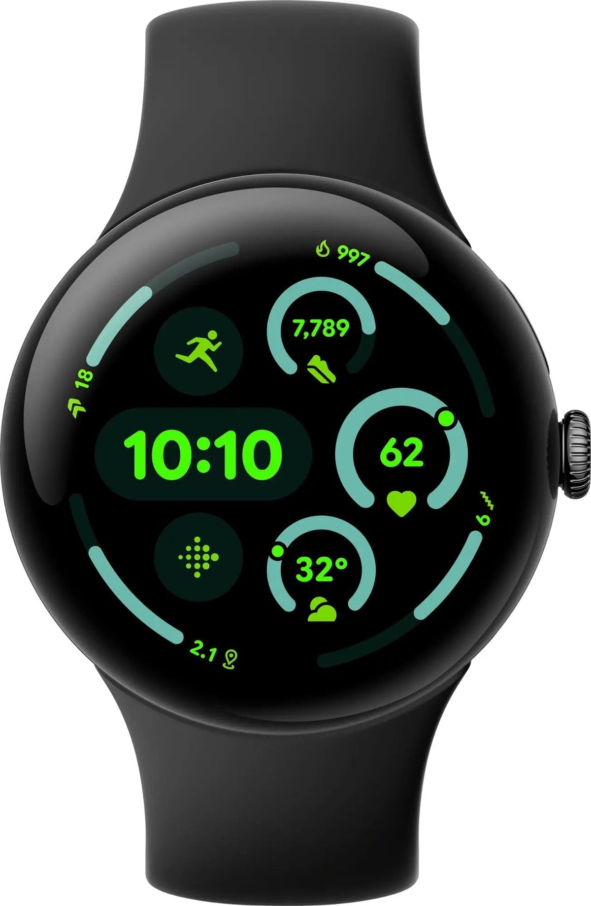 Google Pixel Watch 3 (Wi-Fi) ? 45mm Matte Black Case with Obsidian Band ? GA05785-US