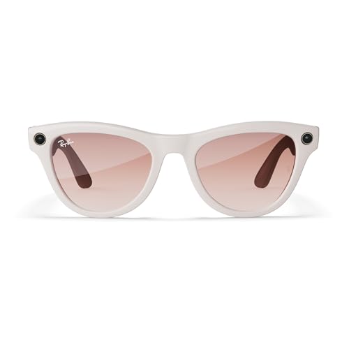Ray-Ban Meta Skyler Glasses with Meta AI ? Audio, Photo, and Video Compatibility ? Pink Lenses ? Shiny Chalky Gray ? 67001352