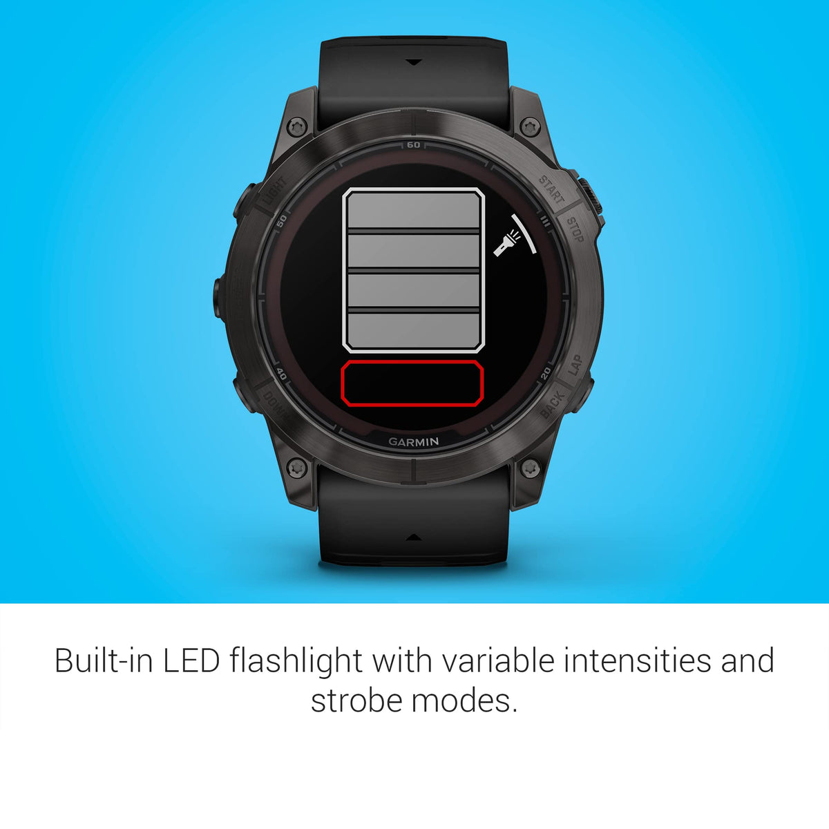 Garmin f?nix 7X Pro Sapphire Solar GPS ? Carbon Gray DLC Titanium with Black Silicone Band ? 010-02778-10
