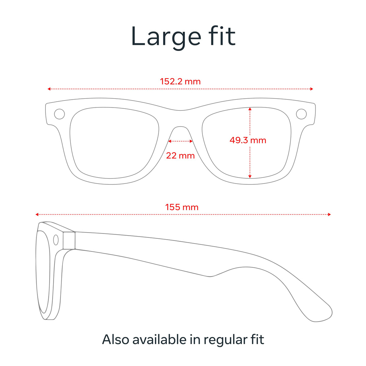Ray-Ban Meta ? Wayfarer Large Smart Glasses with Meta AI, Audio, Photo, and Video ? Polarized Gradient Graphite Lenses ? Matte Black ? 601ST353
