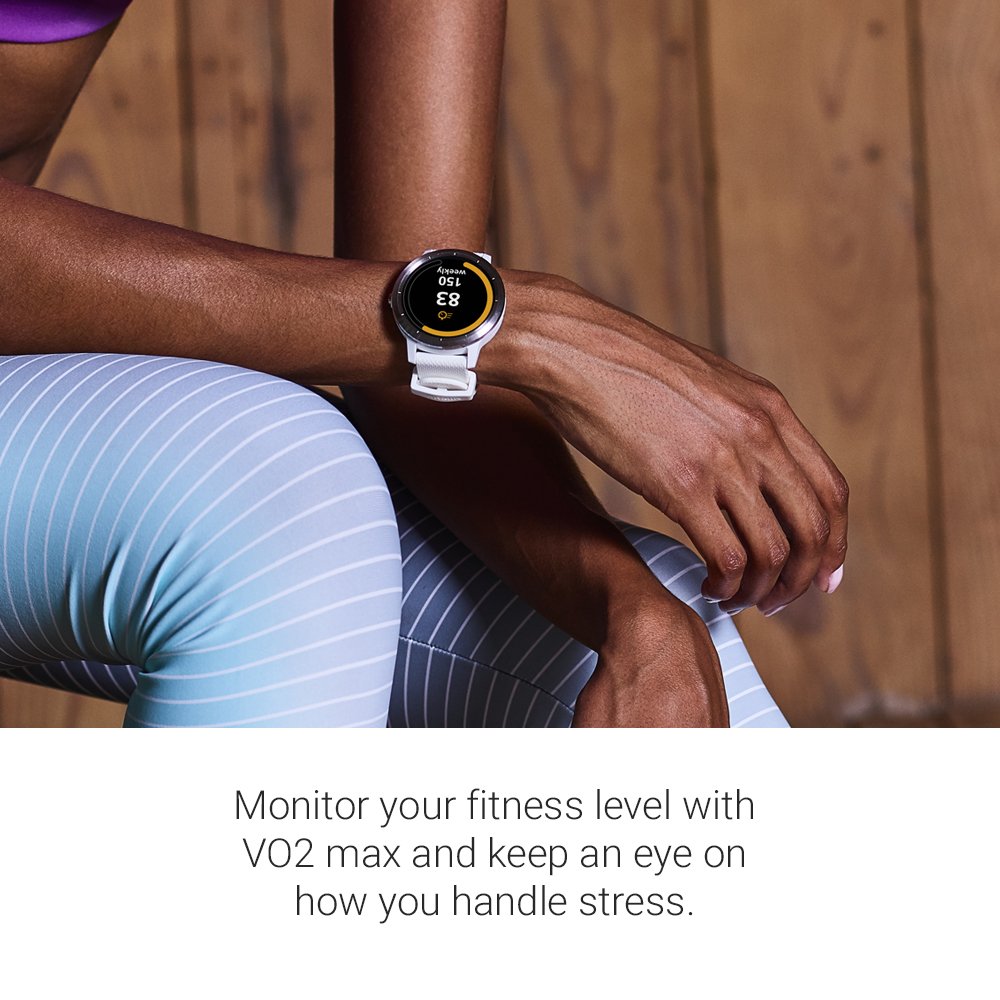 Garmin Vivoactive 3 43mm Slate Stainless Steel with Black Case w/ Black Silicone Band - 010-01769-11