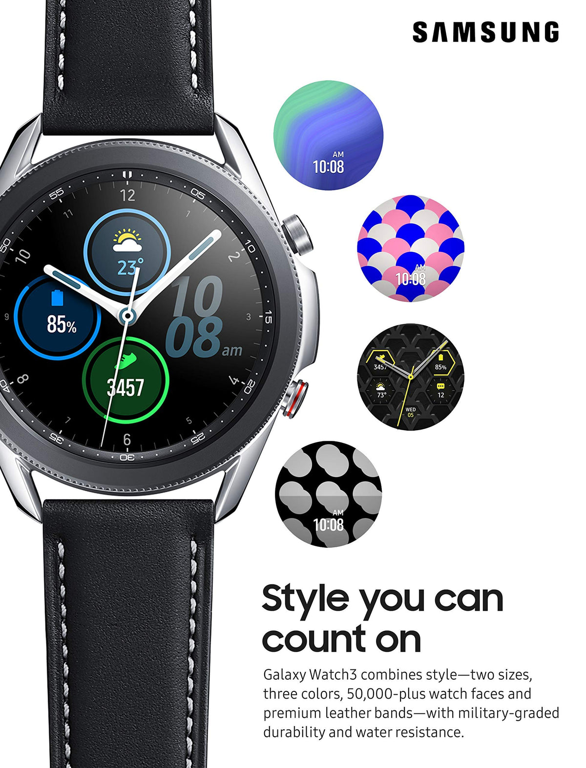 Samsung Galaxy Watch3 Smartwatch 41mm Stainless LTE - Mystic Silver - SM-R855UZSAXAR