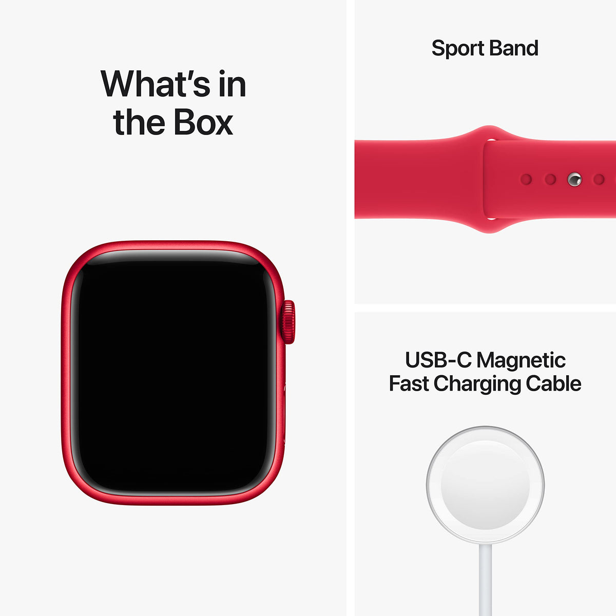 Apple Watch Series 8 GPS 45mm Alum Case Red Sport Band - S/M - MNUR3LL/A