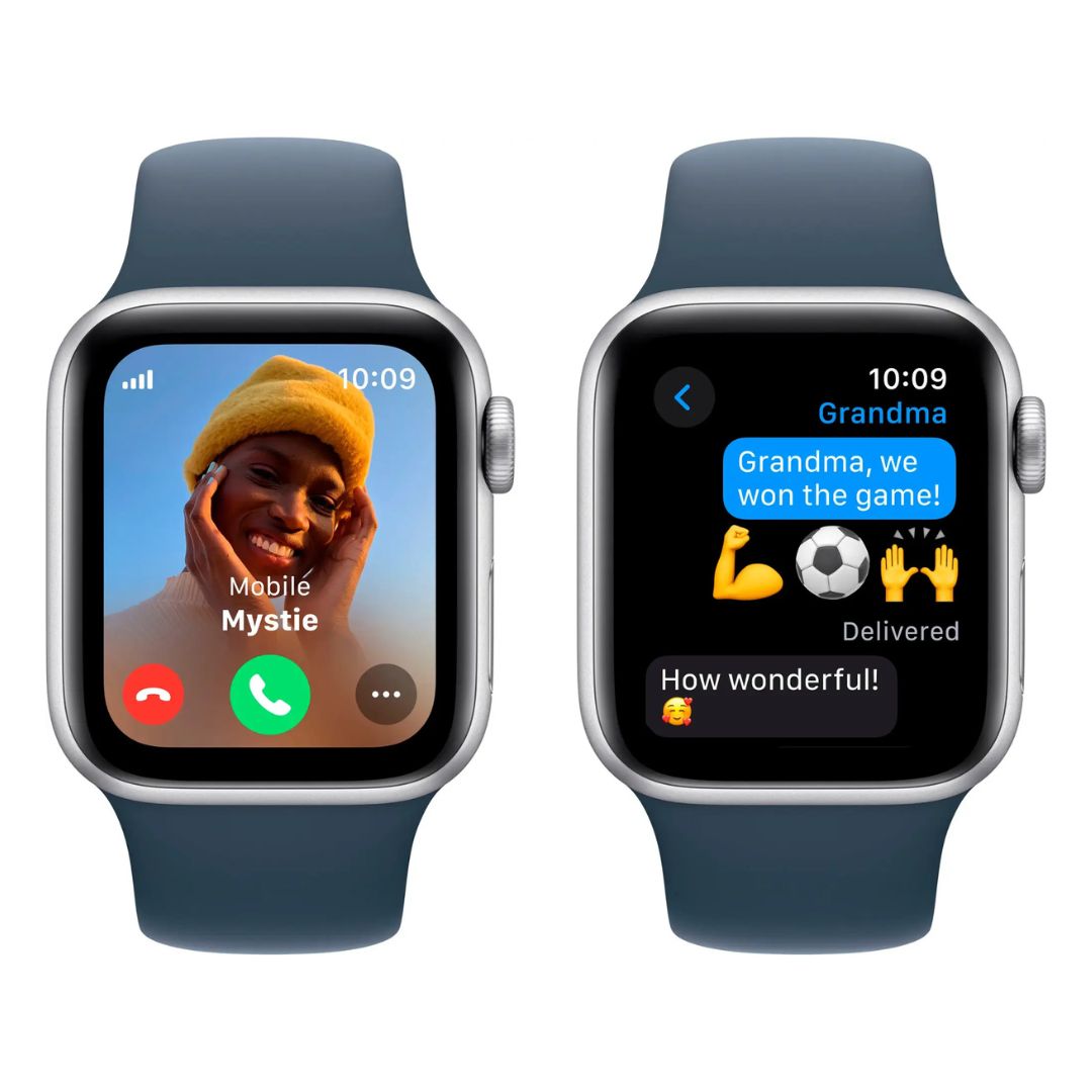Apple Watch SE 2nd Gen (GPS+Cell) ? 40mm Silver Aluminum Case with Storm Blue Sport Band (M/L) ? MRGL3LL/A (2022)