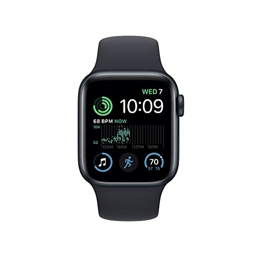 Apple Watch SE 2nd Generation (GPS) 40mm Midnight Aluminum Case with Midnight Sport Band - M/L - MR9Y3LL/A