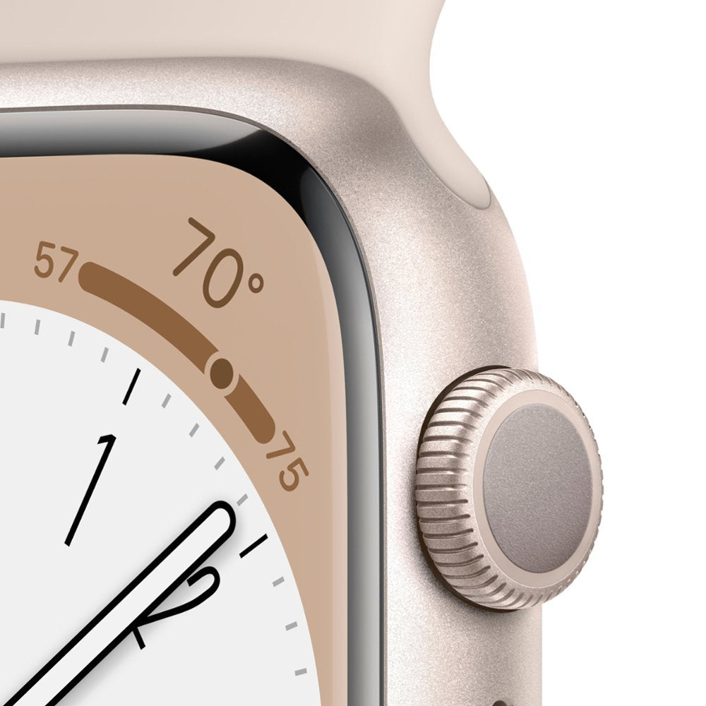 Apple Watch Series 8 [GPS, 45mm] - Starlight Aluminum Case with Starlight Sport Band, M/L - MNUQ3LL/A