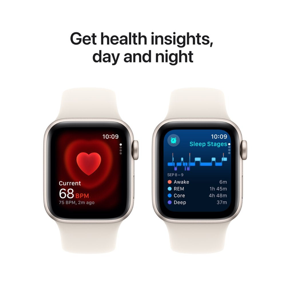 Apple Watch SE 2nd Generation (GPS) 40mm Aluminum Case with Starlight Sport Band - S/M - Starlight -