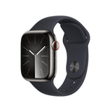 Apple Watch 9 (GPS+Cell) 41mm Stainless Steel Case with Sport Band - Graphite