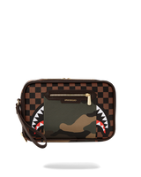 EXTERIOR GOLD ZIP POCKET SHARKS IN PARIS TOILETRY BRICKSIDE BAG