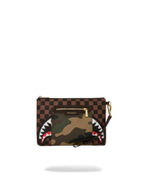 EXTERIOR GOLD ZIP POCKET SHARKS IN PARIS CROSSOVER CLUTCH