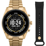 Michael Kors Gen 6 Bradshaw ? 44mm Gold-Tone Stainless Steel with Black Silicone Second Band ? MKT5138V