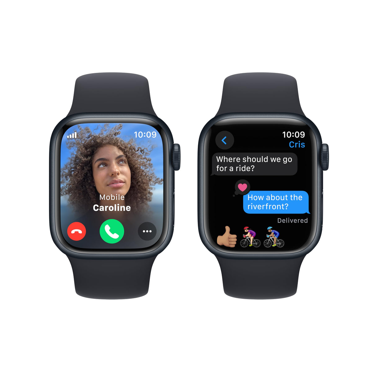Apple Watch Series 9 (GPS + Cellular) 41mm Aluminum Case with Midnight Sport Band - M/L - Midnight - MRHT3LL/A