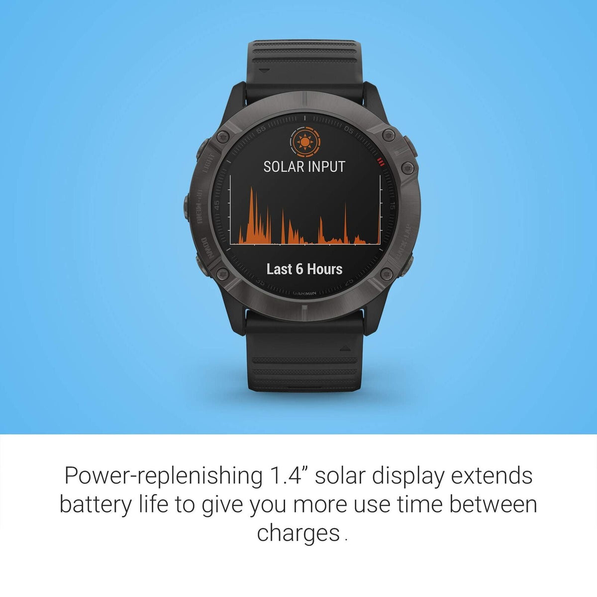 Garmin fenix 6X Pro Solar Titanium Carbon Gray DLC w/ Black Band - 010-02157-20