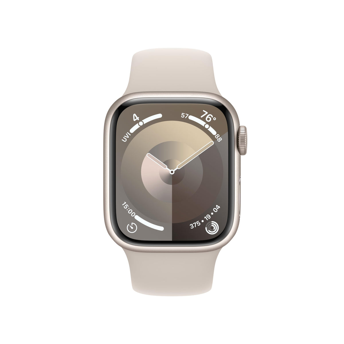 Apple Watch Series 9 (GPS) 41mm Aluminum Case w/ Starlight Sport Band (M/L) - Starlight - MR8U3LW/A