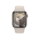 Apple Watch Series 9 (GPS) 41mm Aluminum Case w/ Starlight Sport Band (M/L) - Starlight - MR8U3LW/A