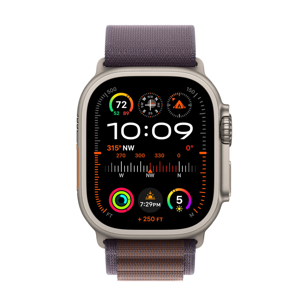 Apple Watch Ultra 2 (GPS + Cellular) 49mm Titanium Case with Indigo Alpine Loop (Small) - MRER3LW/A