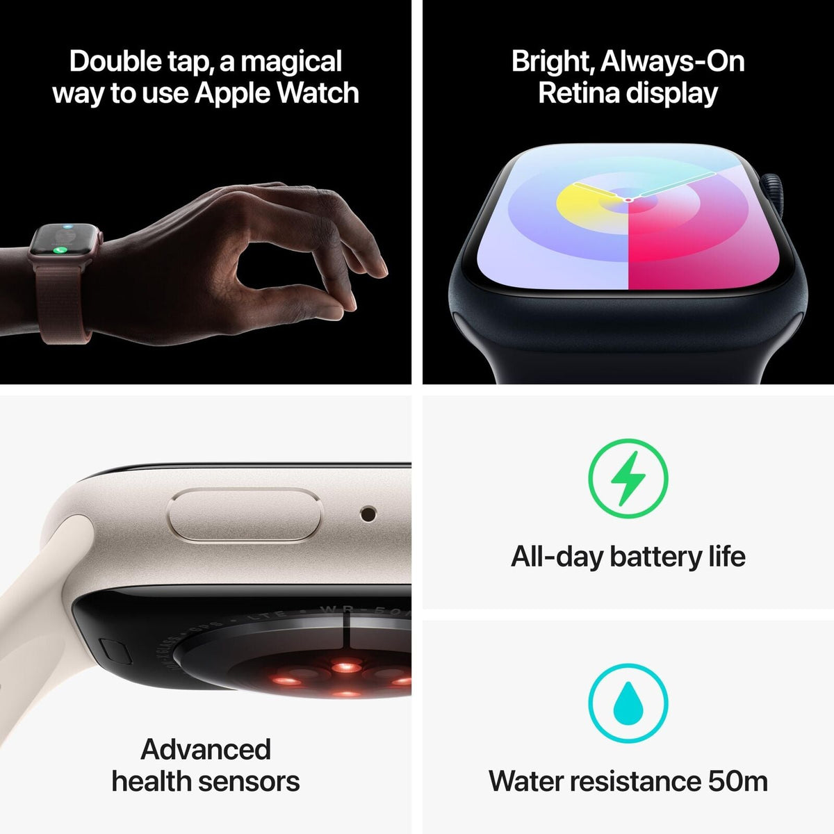 Apple Watch Series 9 (GPS + Cellular) 41mm Aluminum Case with Light Pink Sport Band - S/M - Pink