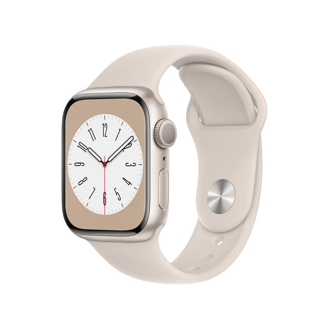 Apple Watch Series 8 [GPS, 45mm] - Starlight Aluminum Case with Starlight Sport Band, M/L - MNUQ3LL/A